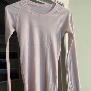 light pink lulu lemon long sleeve